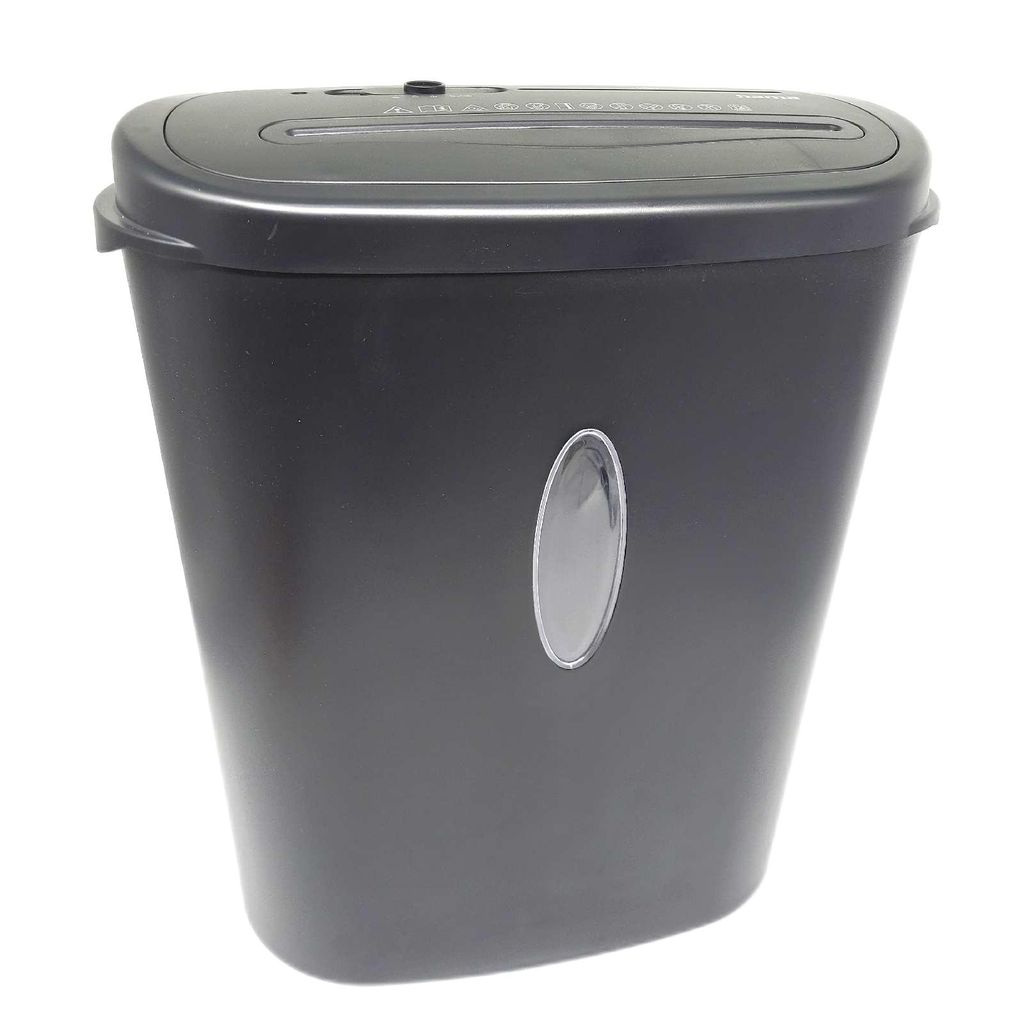 A black paper shredder is shown against a white background.