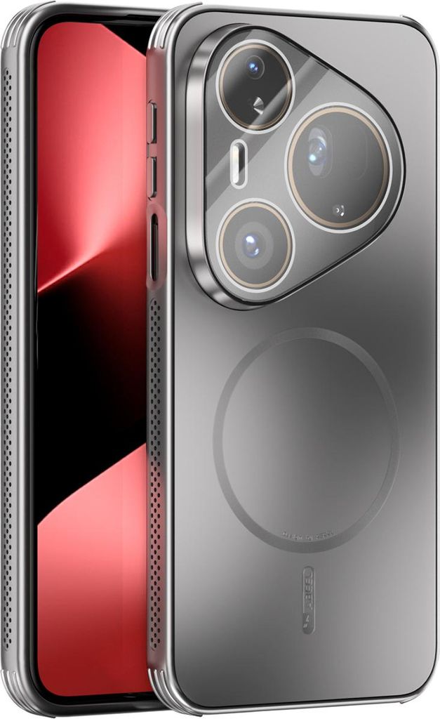 Matte PC TPU Hülle für Huawei Pura 80 Ultra Magnetische Handyhülle mit Linsenabdeckung und Wärmeableitung Stoßstange Grau