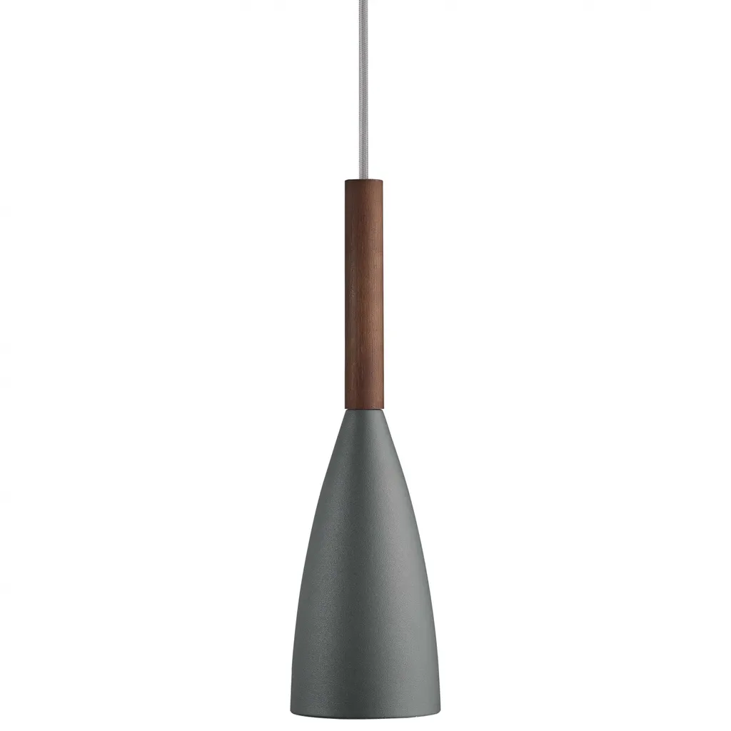 Suspension Luminaire Nordlux Pure Gris Anthracite et Noyer Naturel