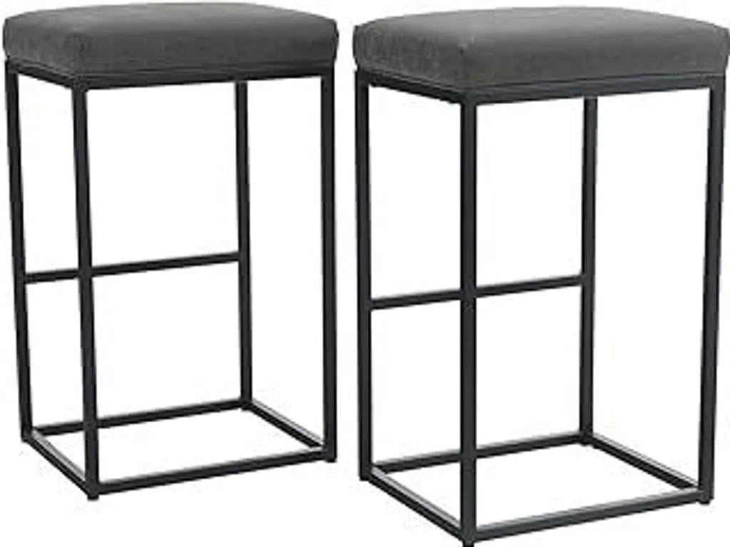 Sgabelli Cucina PHIVILLA Grigio in Ecopelle: Arredo Bistrot Set da 2