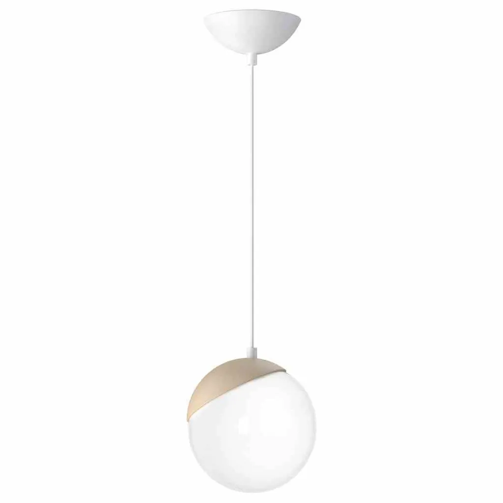 Offerta Lampada Milagro MLP5424 SFERA E14 | Design Legno e Vetro