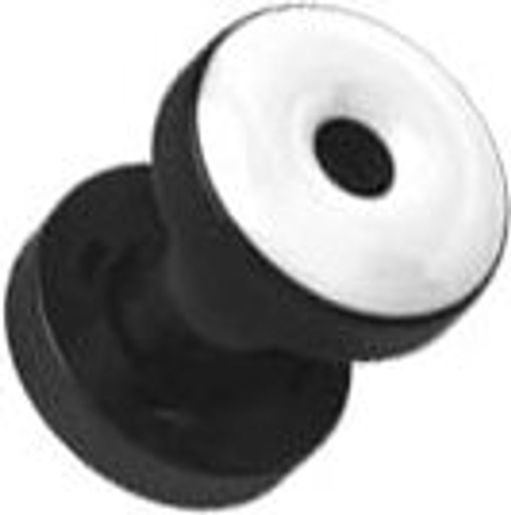 Ohr Flesh Tunnel Piercing Acryl Schwarz Screw On - Enamel Weisse Beschichtung - VEFTBK4MM