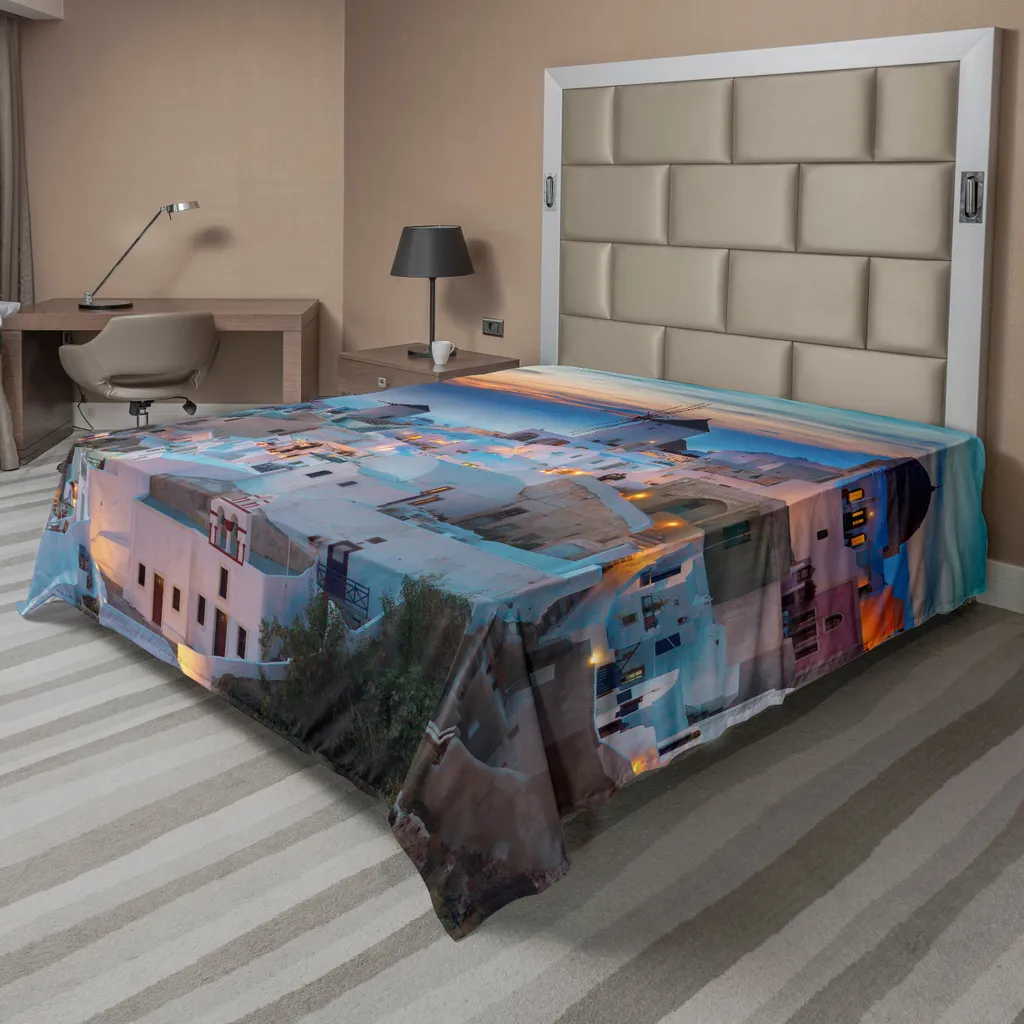 Drap de lit Doux et Confortable 244x205 cm Impression Océan Durable