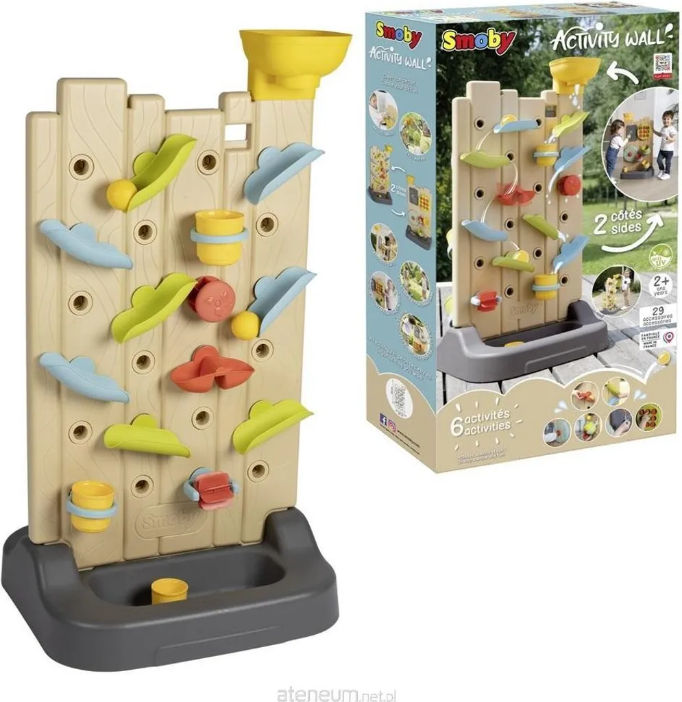 Mur d'activités Smoby traité anti-UV avec circuit d'eau modulable - 13
