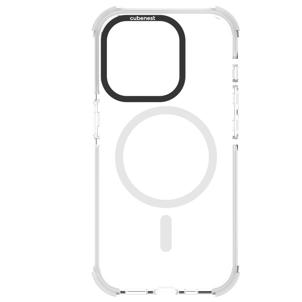 Cubenest Schutzhülle für iPhone 15 Pro MagPro Strong Guard weiß mit Magsafe