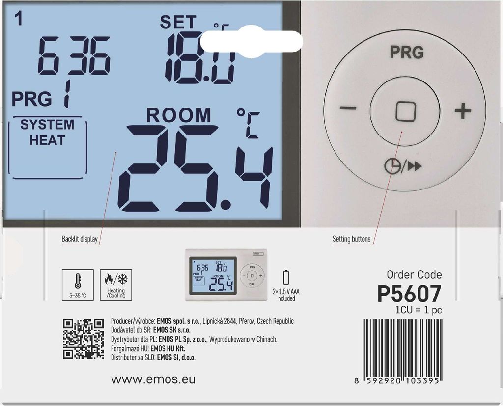 Emos Izbový termostat, P5607, 2101209000 Obrázok produktu 7