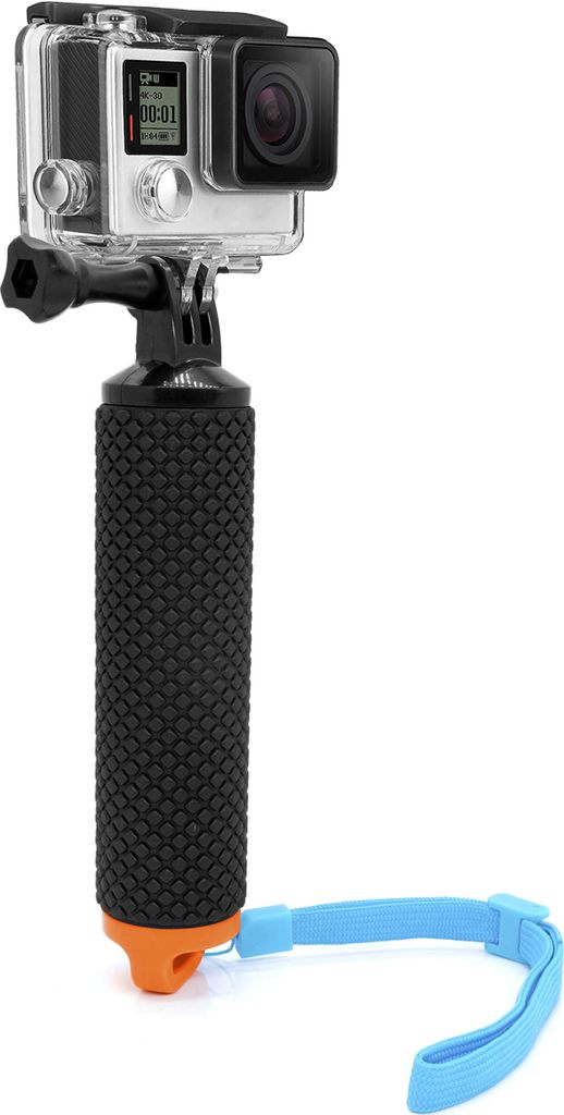 Schwimmender Action Kamera Handler Stick Orange GoPro Hero 13-10 Xiaomi Yi