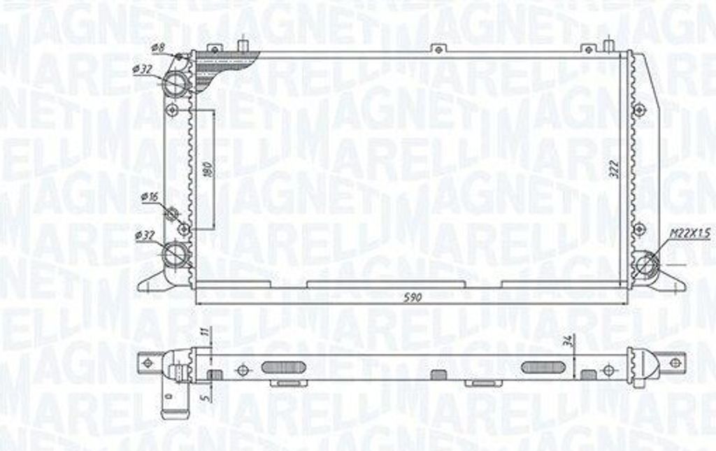 MAGNETI MARELLI 350213188700: Radiatore per auto, radiatore Immagine del prodotto 