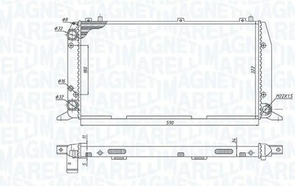 Radiateur à eau de remplacement pour Audi 80 Avant et Cabriolet B4