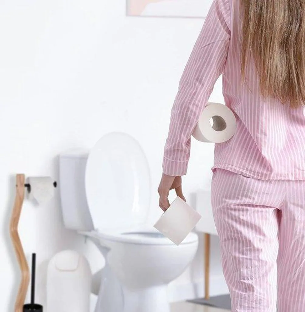 Porte-papier toilette sur pied lesté anti basculement métal noir 75cm