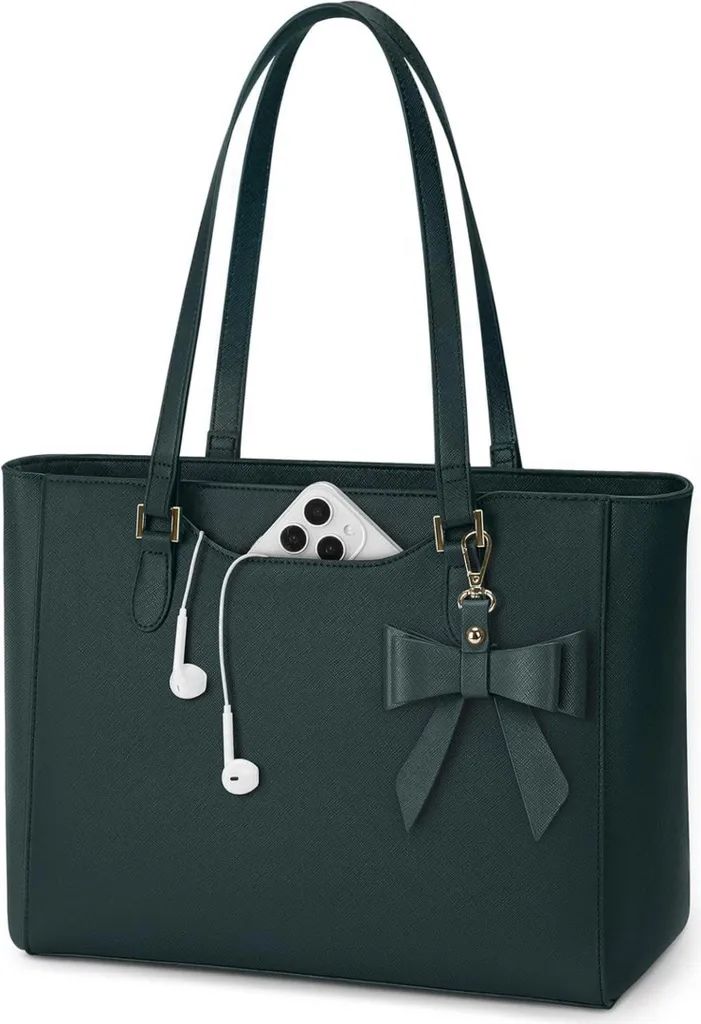 Sac à main Femme Vert Grande Capacité avec Doublure Étanche en Cuir Souple