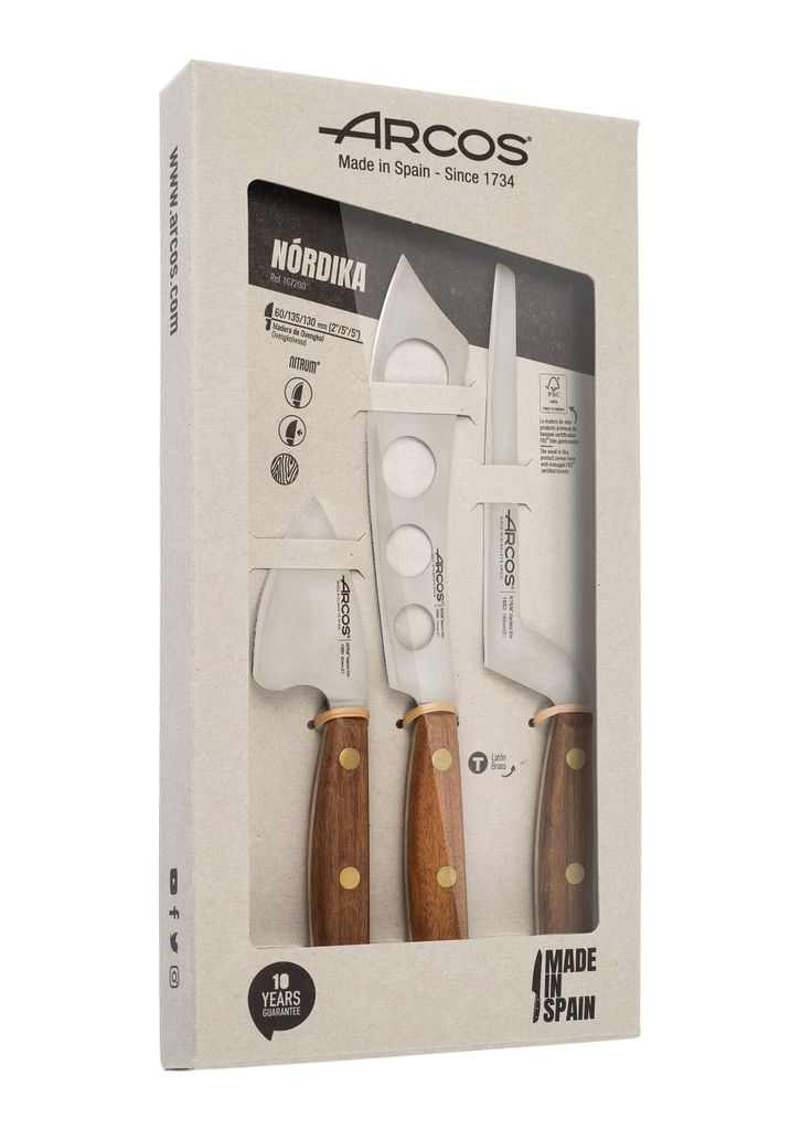 Arcos Käsemesserset aus der Serie Nórdika in 3 Teilen