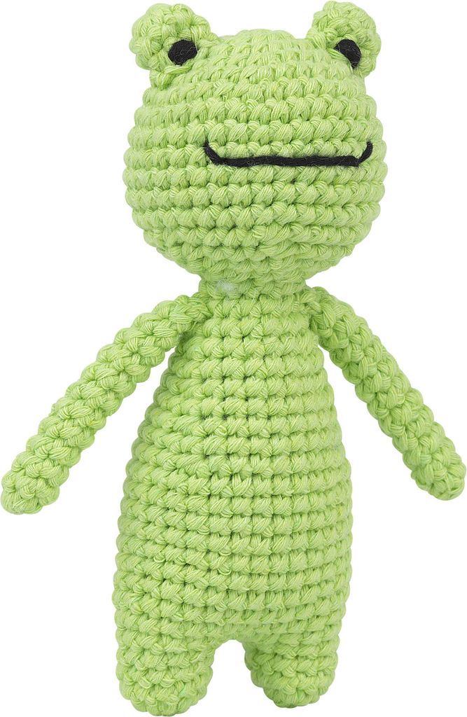 Häkelset Amigurumi Frosch Trevor, ca. 13 cm, mit komplettem Produktbild 