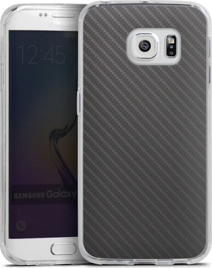 DeinDesign Handyhülle für Samsung Galaxy S6 Edge Silikon Hülle Case Smartphone Schutzhülle Carbon Metallic Look Muster