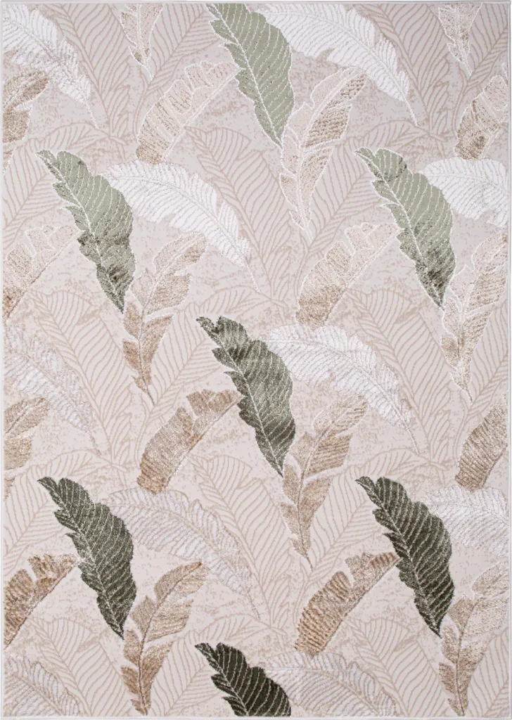 Tapis Crystal 300x400 cm pour Décorer un Grand Salon Marron et Vert