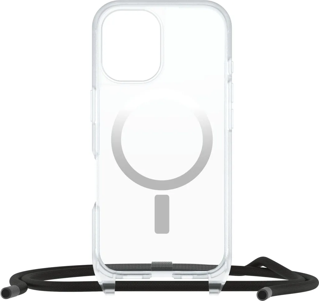 Protezione Totale iPhone 16: OtterBox React Necklace MagSafe Clear