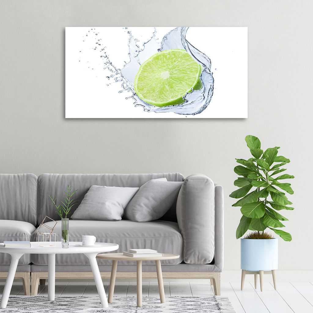 Tulup Leinwandbild -100x50 cm - Wandkunst - Drucke auf Leinwand - Leinwanddruck - Essen & Getränke - Grün - Limette