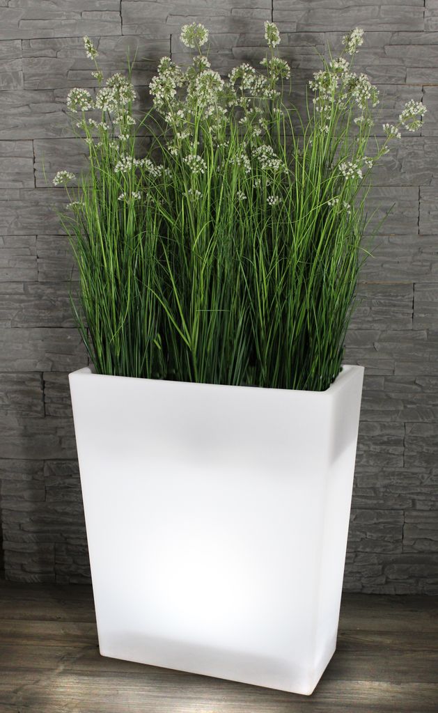 Großer LED Blumenkübel beleuchtet RGB mit Fernbedienung PL403S Pflanzkübel modern Blumentopf Akku und Netzkabel