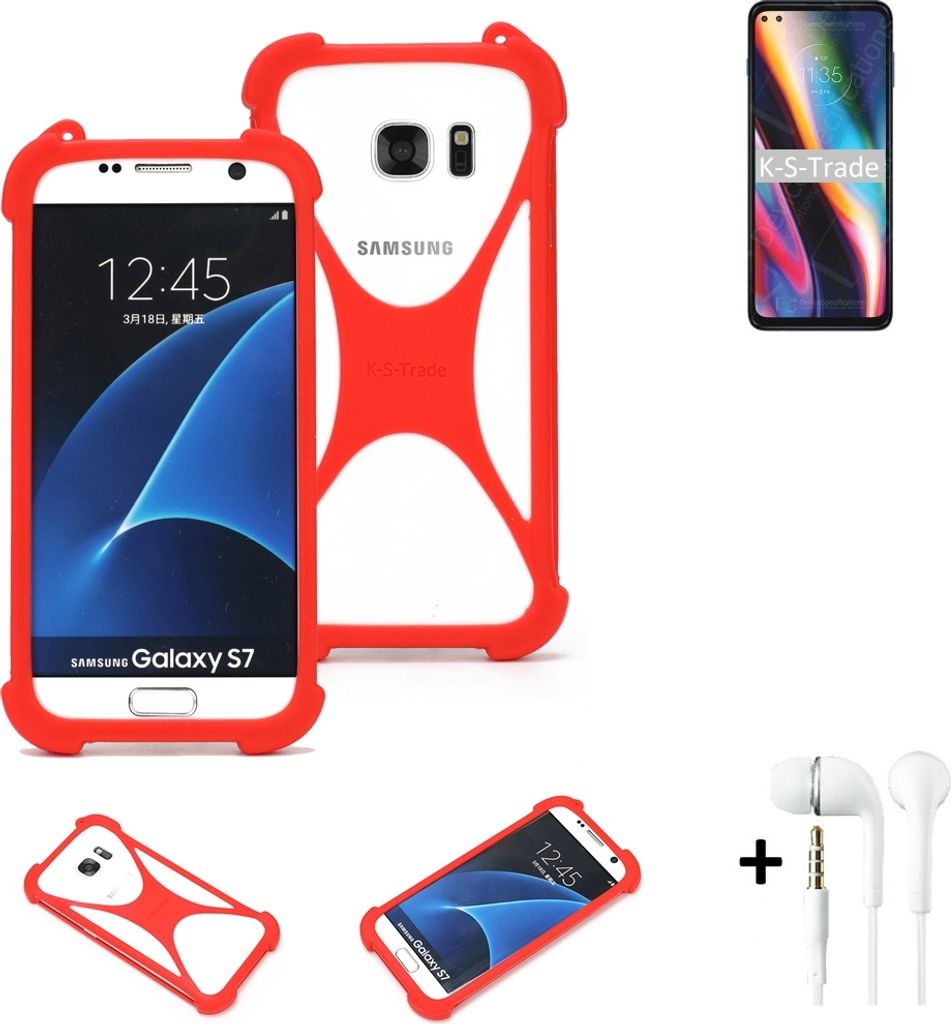 Handy-hülle + Kopfhörer kompatibel mit Motorola Moto G 5G Plus Schutz-hülle Bumper Silikon Schutz Hülle Cover Case Silikoncase Silikonbumper TPU