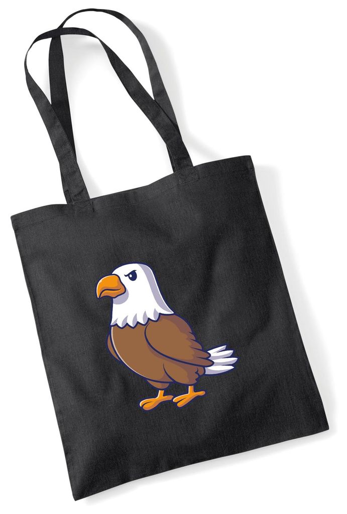 Huuraa Jutebeutel Adler Comic 10 Liter Black Baumwolle Tasche Geschenkidee