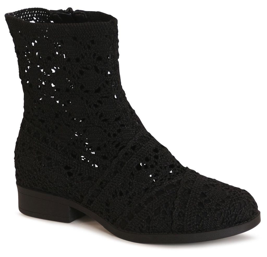 topschuhe24 3225 Damen Cut Out Stiefeletten Halbstiefel, Farbe:Schwarz, Größe:39 EU