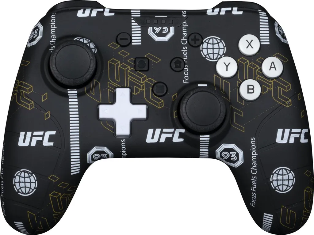 Manette Konix UFC Switch et PC noire et rouge avec câble de 3 mètres