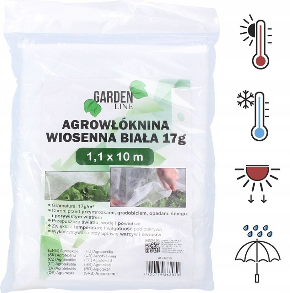 AGROWINTER FRÜHLINGSABDECKUNG ABDECKVLIEST GARTENVLIES 110x1000 CM 17g/m²