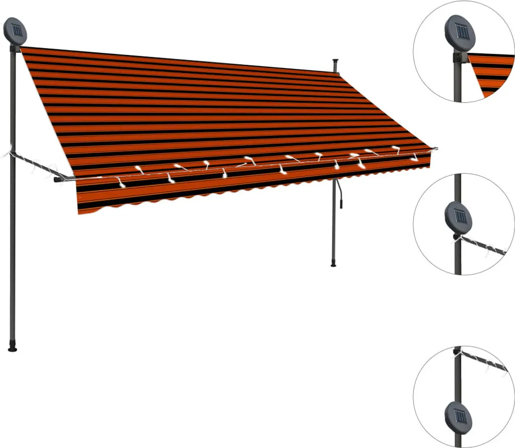 Tenda Retrattile Alta Protezione UV 300cm LED Solari | The Living Store - 3