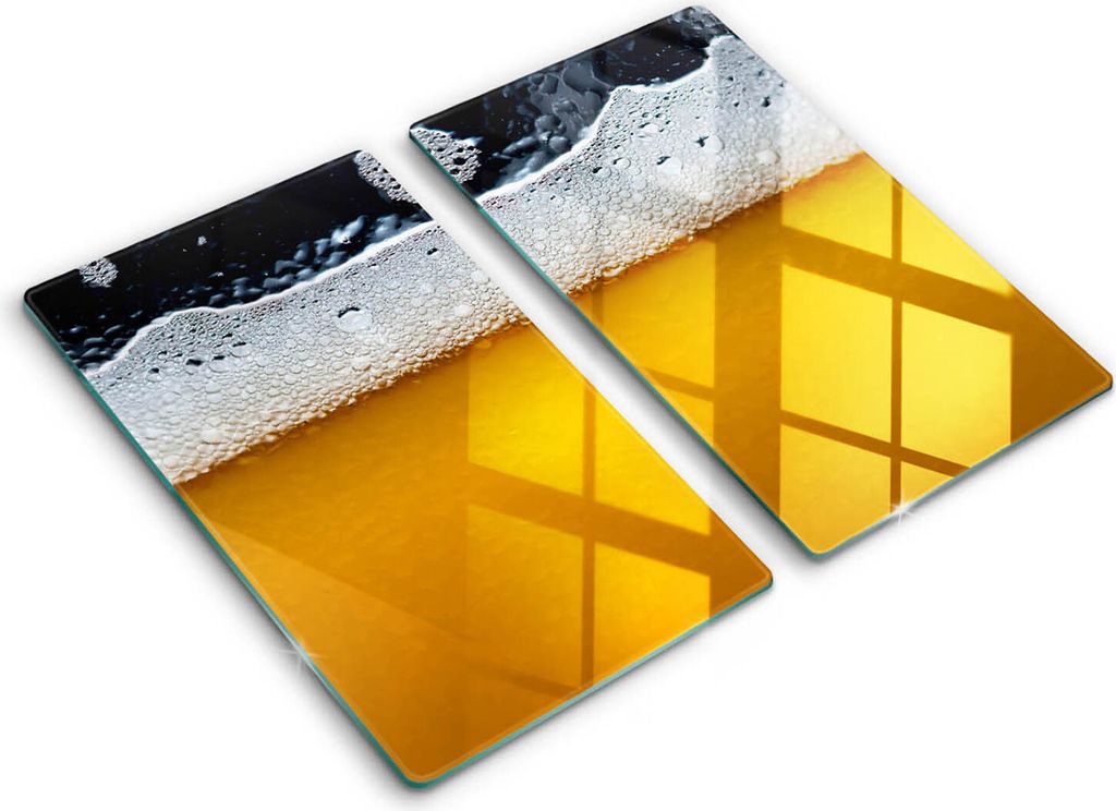 Abdeckung Glas - Küchenabdeckung - 2x30x52 cm - Abdeckplatte -Bierschaum trinken