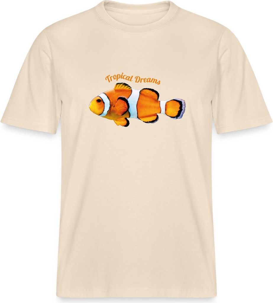 Spreadshirt Trend Clownfisch Fisch Meer Tropical Dreams Relaxed Fit Uni T-Shirt, L, Natur