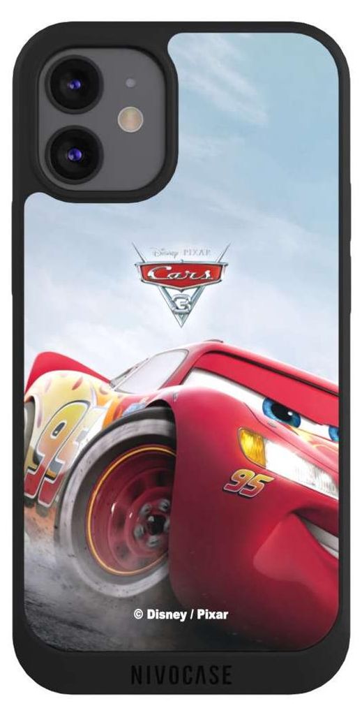 NIVOCASE Handyhülle für Apple iPhone 12 mini Hülle NIVOpure Case Schwarz Cars Lightning Mcqueen 95 Offizielles Lizenzprodukt