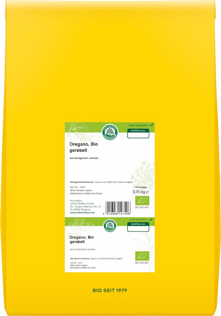 Oregano gerebelt getrocknet 0,75kg