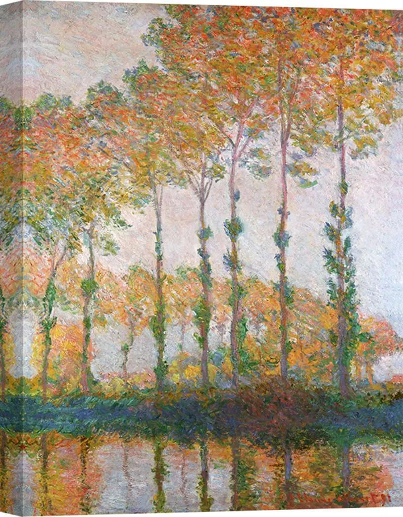 Riproduzione Artistica Monet Pioppi Autunno 60x40 - Tela Premium