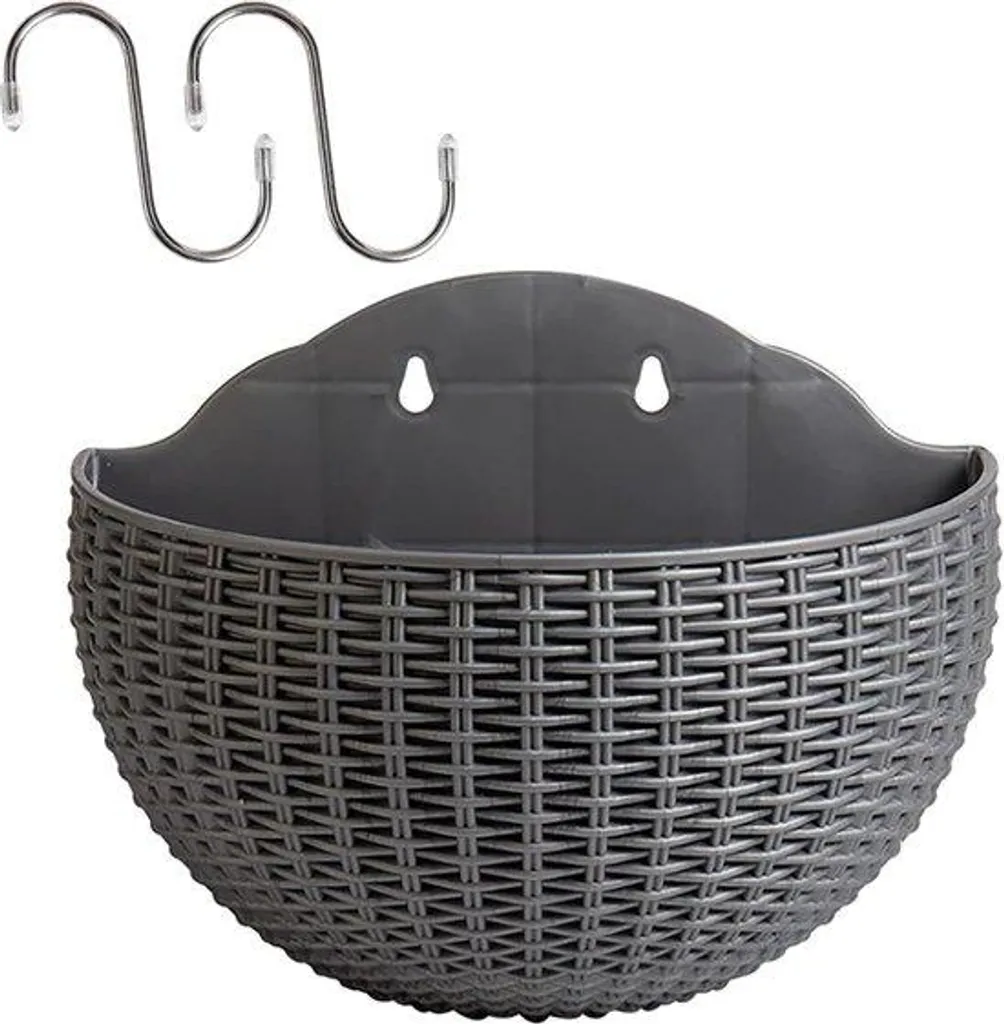 Pot de fleurs mural semi-circulaire 102 cm avec support et crochets