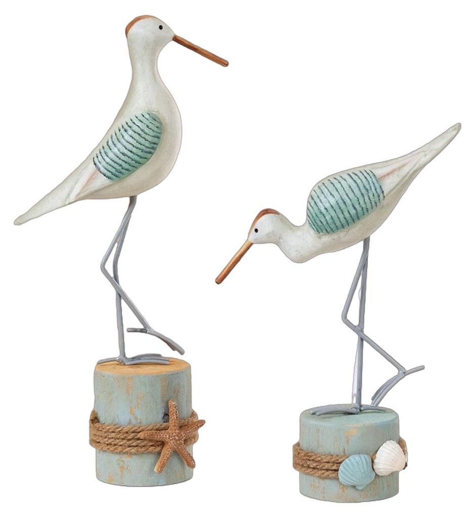 2 Stück Holzmöwenfiguren, naturgetreue Seevogelskulpturen, maritime Tischdekoration für Schlafzimmer, Wohnzimmer, Homeoffice, Schreibtischregal