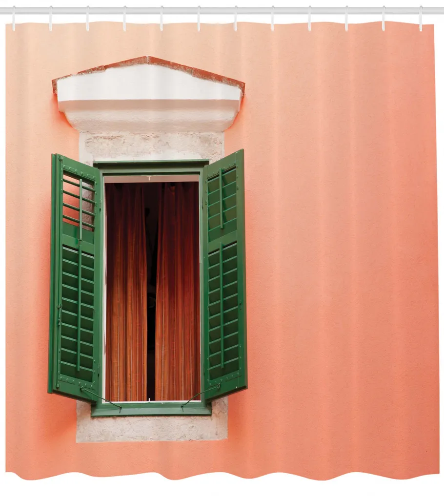 Rideau de douche imperméable grande hauteur 240cm décor rustique