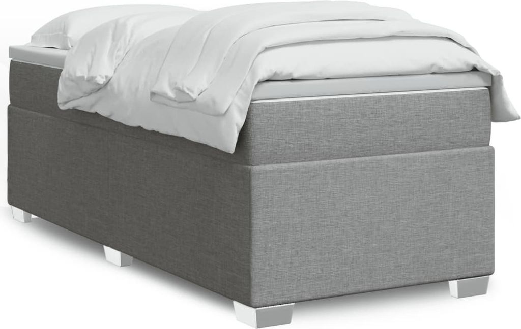 Maison Exclusive - Boxspringbett mit Matratze Hellgrau 90x190 cm Stoff