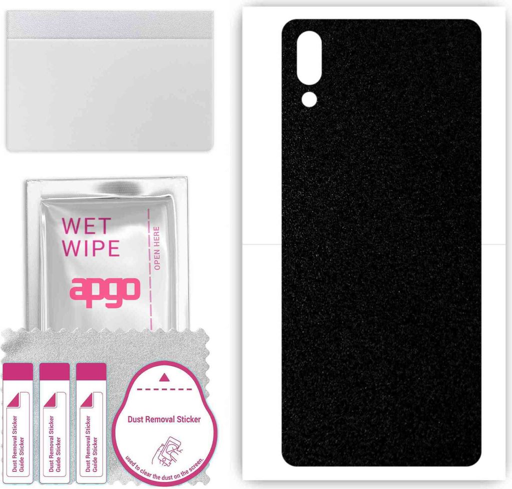 apgo Rückseite Schutzfolie, Skin, kompatibel mit Sony Xperia L3, Hinten Displayschutzfolie aus Vinylfolie, kratzfest, einfache Montage - Mattschwarz