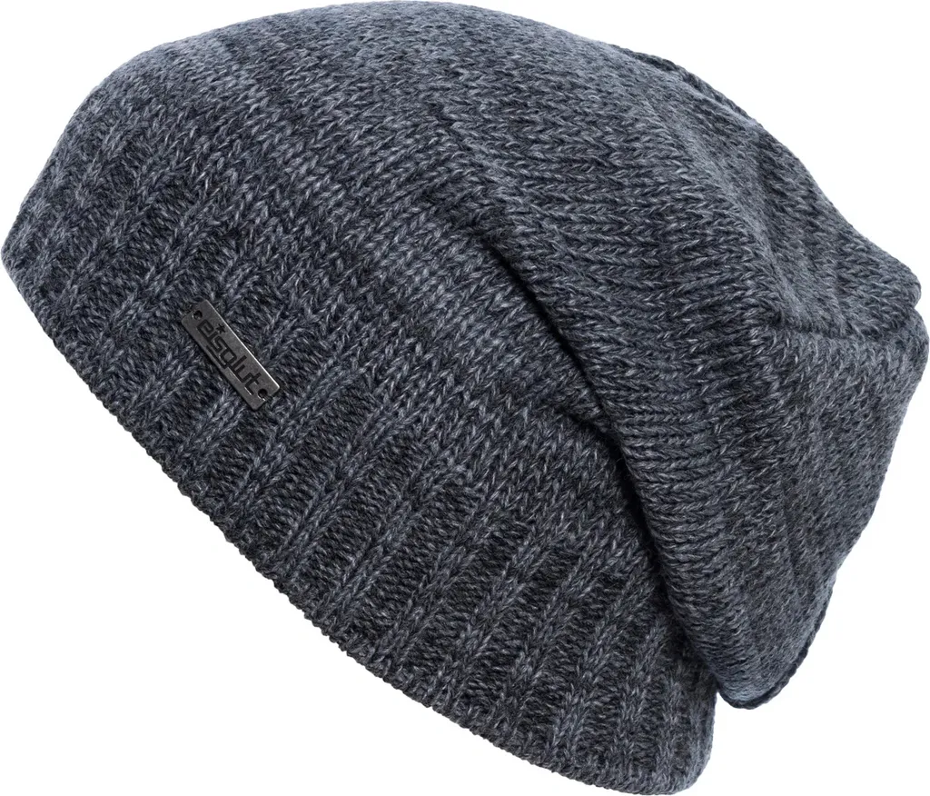 Eisglut Bonnet long en tricot Lofftg Longbeanie doublure polaire noir
