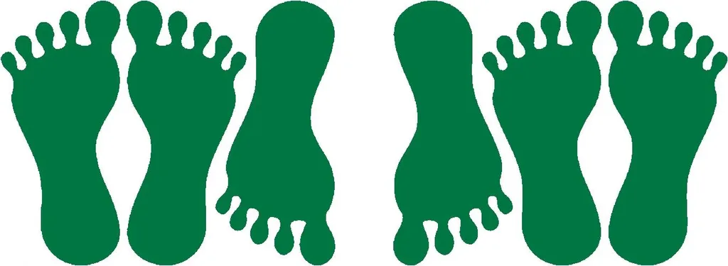 Adesivi per piedi, 6 pezzi, percorso sensoriale, verde opaco