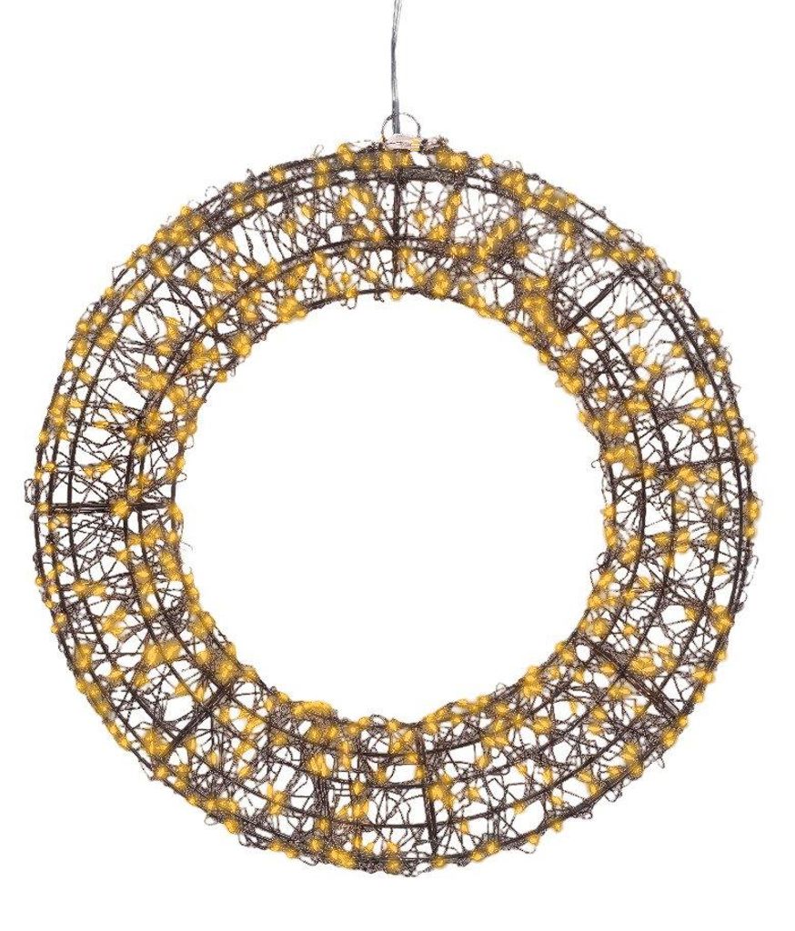 Classic warm 500 Micro-LED verlichte krans frame zwart dia Productafbeelding 
