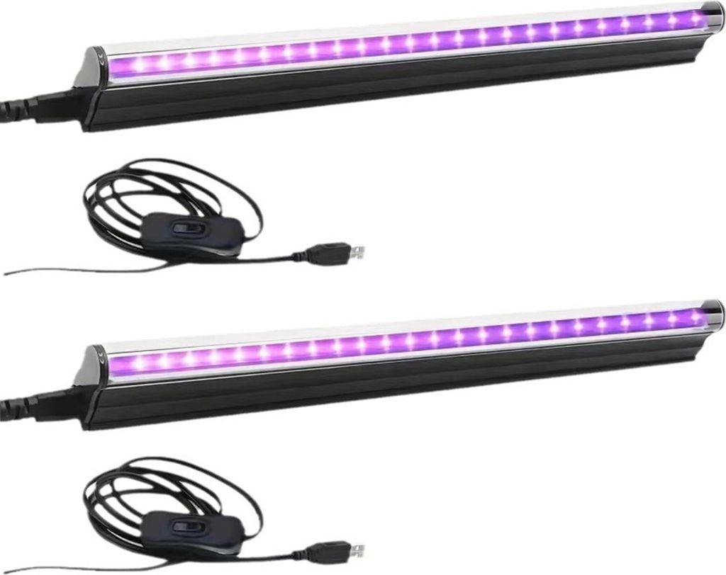 Sada 2 ks LED UV čiernych svetiel – prenosná UV trubica na Obrázok produktu 