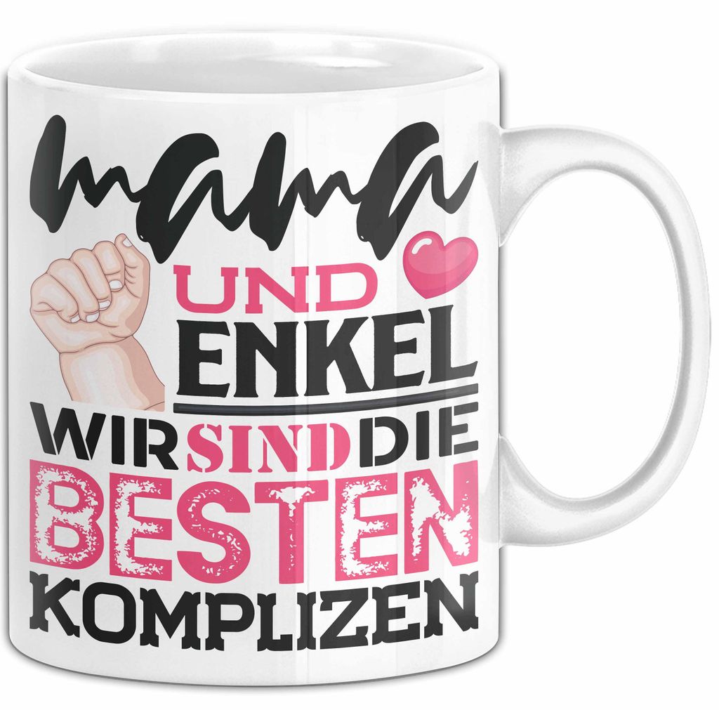 Mama Und Enkel Tasse Geschenk Beste Komplizen Lustiger Spruch (Weiß)
