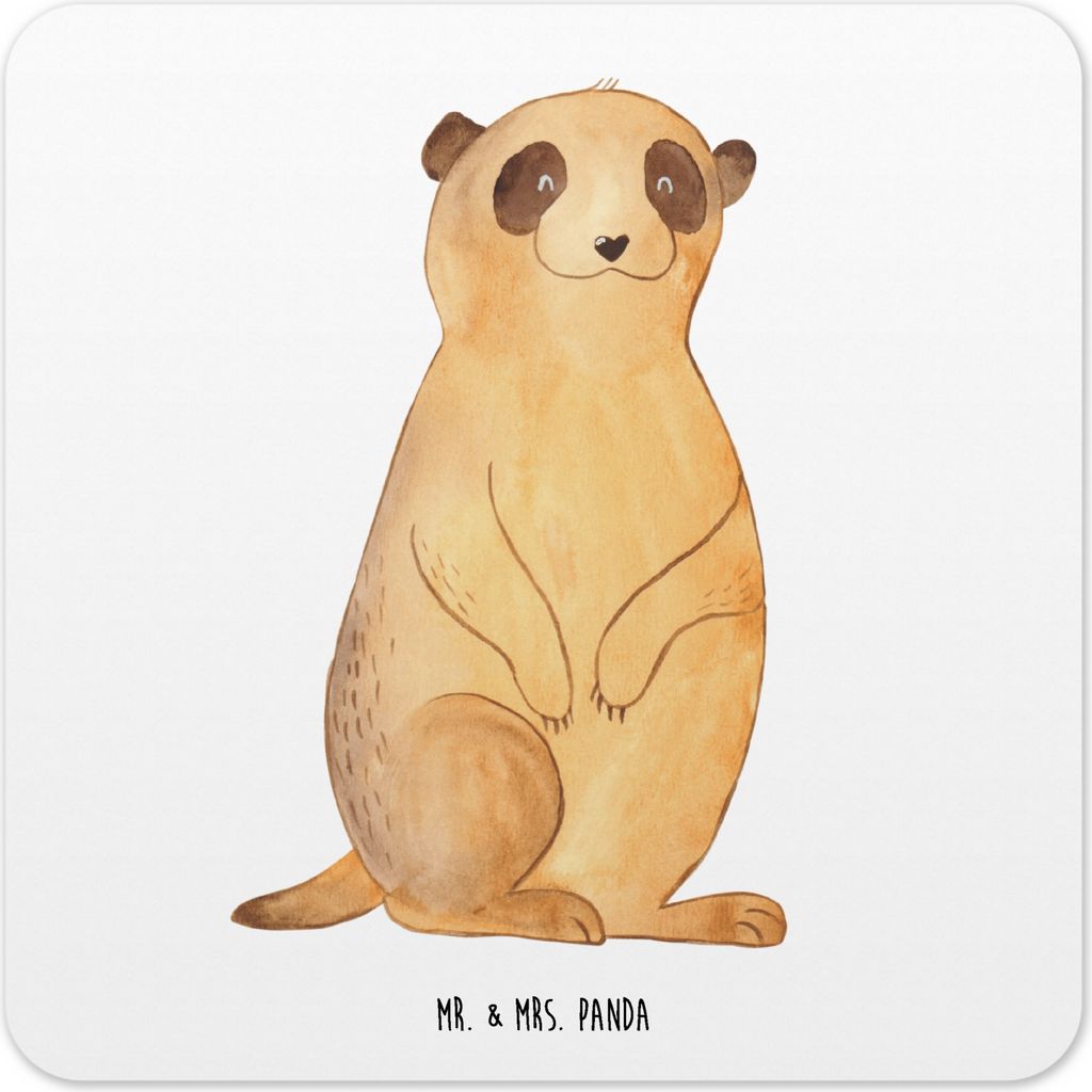 Mr. & Mrs. Panda Untersetzer für Gläser Erdmännchen 15er Set - Weiß - Geschenk, Afrika, Reisen, Tassenuntersetzer, Tassen, coaster, Glas-Unters...
