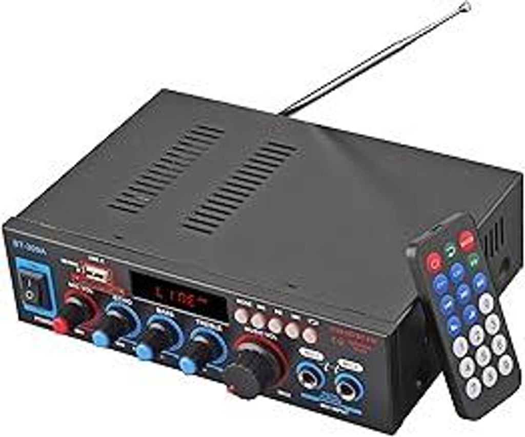 PROZOR Bluetooth Verstärker HiFi Stereo 40W+40W 12V 220V Verstärker Auto mit Bluetooth Radio 2 Kanal Stereo Audio Verstärker Amplifier