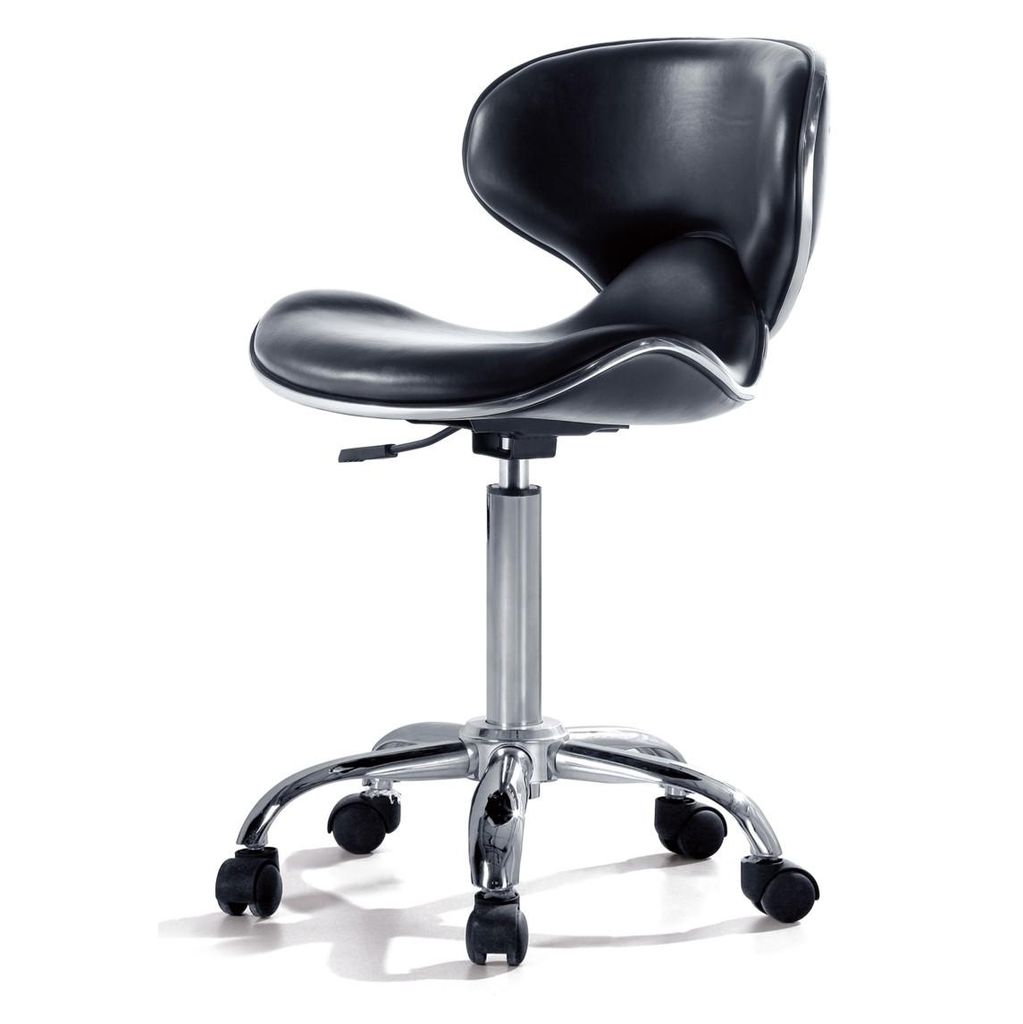 VALI Arbeitshocker Tattoohocker Drehhocker Kosmetikhocker Rollhocker Praxishocker Schwarz