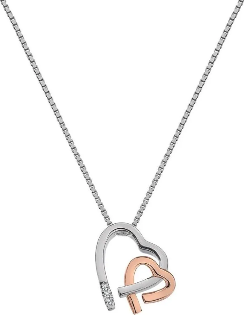 Collier pendentif cœur Hot Diamonds Warm Heart pour femme en argent
