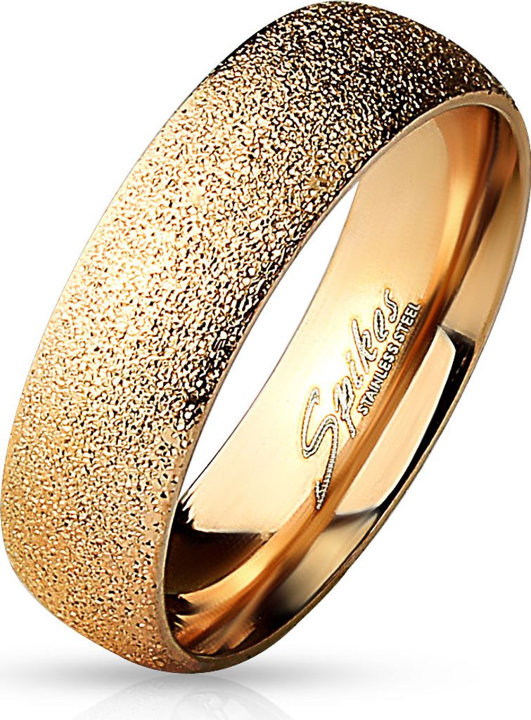 Trauringe Partner Ringe Eheringe Verlobungsring Bandring Damen Herren Edelstahl Sandgestrahlt rosegold 57 - Ø 18,14 mm