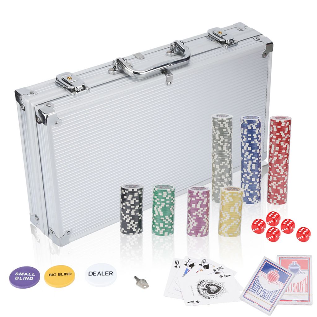 Mallette de poker UISEBRT avec 500 jetons Laser 2 plateaux 5 dés 3 bou... pas cher