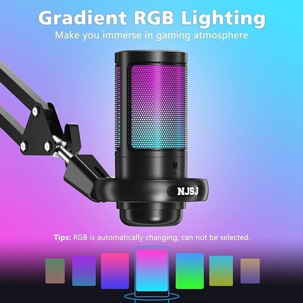 Gaming Mikrofon, USB Microphone mit Arm, für MAC PS4 PS5 Produktbild 2